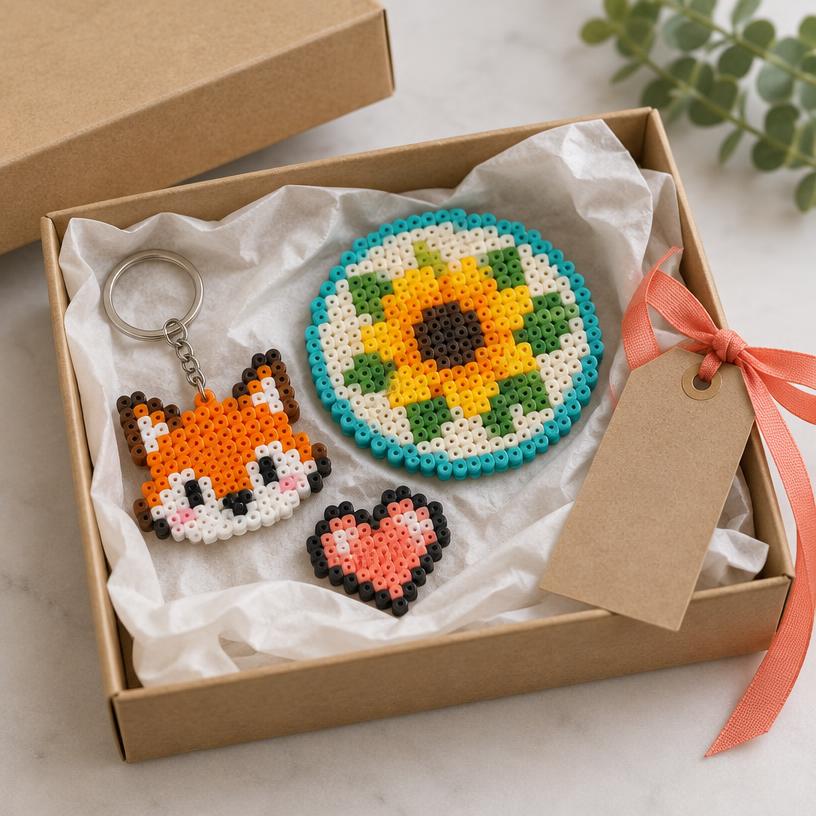 Exemplo ilustrativo de conjuntos para presentes em Hama Beads